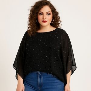 Michael Kors Sheer Studded Blouse – 3X – EUC